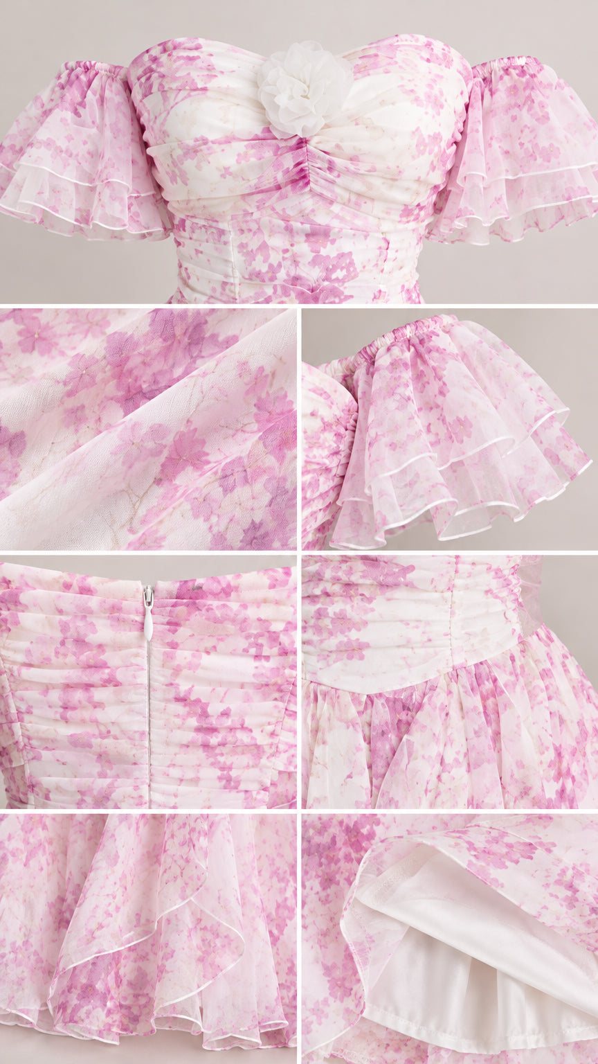 Off-the-Shoulder Floral Tiered Ruffle Maxi Evening Dress